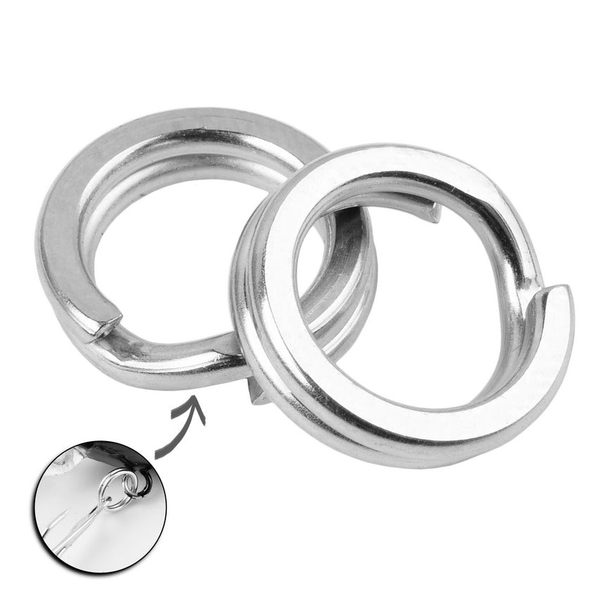 50pcs or 100pcs Stainless Steel Split Ring Diameter 3mm To 8mm Heavy Duty  Fishing Double Ring