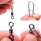 10PCS Pike Fishing Accessories Connector Pin Bearing Rolling Swivel Stainless Steel Snap Fishhook Lure Swivels Tackle with Box