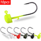 10pcs Jig Head 2.8g 3.5g 4.6g 7g Fishing Lures Sinking Jigs Metal Spoons Fishing Hooks Jigging Baits Tackle for Outdoor Fishing