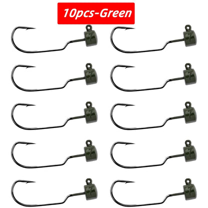 10pcs/lot Crank Jig Head Hook 3.5g 5g 7g Fishing Hook Jigging Lure Hard Bait Soft Worm Fishhook Jig Hook For Fishing