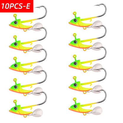 10PCS Jig Head Fishing Hooks with Mustad Hook 9g 12g 15g Fish Head Fishhook For Soft Worm Fishing Tackle DIY Kit