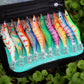 10pcs Squid Hook Set, Luminous Wood Shrimp Squid Hook Set 2.5/3.0/3.5 Number Cloth Shrimp Set Wood Shrimp Squid Hook