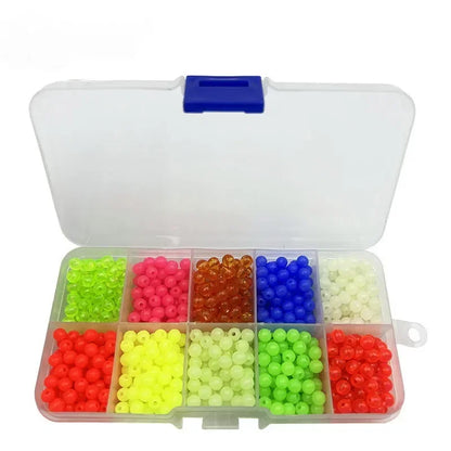 1000PCS/box  Luminous Fishing Beads Tube 5mm Soft Rubber Floating Glow Fishing Beads Fishing Rig Tube Sleeve Accessories