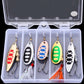 5pcs Fishing Lure Spinner bait, Bass Trout Salmon Hard Metal Spinner Baits Kit with Tackle Boxes