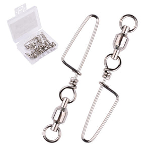 10 pcs / Box Fishing Swivels Connector Snap 0#-6# Ball Bearing Rolling Swivel For Fishhook Lure Carp Fishing Accessories