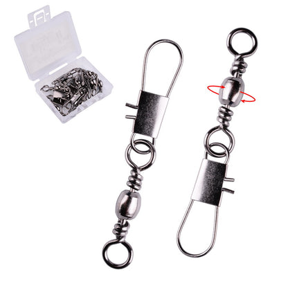 10pc/Box Swivels Stainless Steel Fishing Connector Pin Bearing Rolling Swivel Fishing Hook Lure Connectors Pesca Tackle