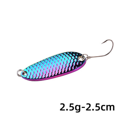 1PCS Metal VIB Spoon Lures 1.5g 2.5g 3.5g 5g Artificial Bait with Feather Hook Night Fishing Tackle for Bass Pike Perch