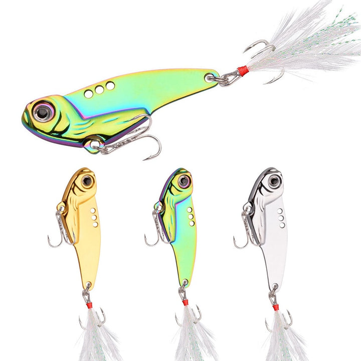  Metal VIB Fishing Lures, Acuminate 5g VIB Hard Bait Artificial  for Outdoor (Red Head White Body) : Everything Else