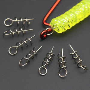 20/50/100pcs Spring Lock Pin Crank Hook Fishing Connector Stainless Steel Spring Crank Lock for Soft Lure Fishing Tackle